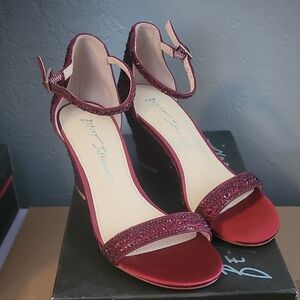 Betsey Johnson Burgundy Glitter Heels
